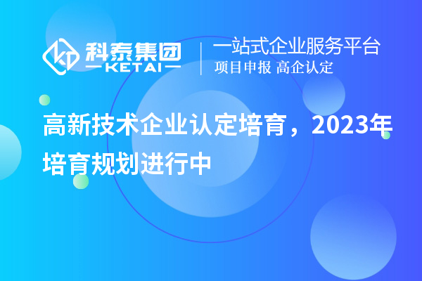 高新技术企业认定培育,2023年培育规划进行中