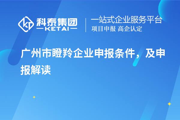 广州市瞪羚企业申报条件,及申报解读