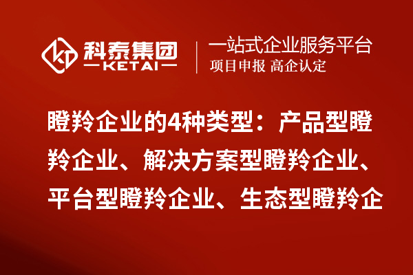瞪羚企业的4种类型:产品型瞪羚企业、解决方案型瞪羚企业、平台型瞪羚企业、生态型瞪羚企业