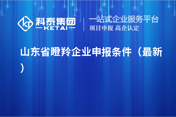 山东省瞪羚企业申报条件(最新)
