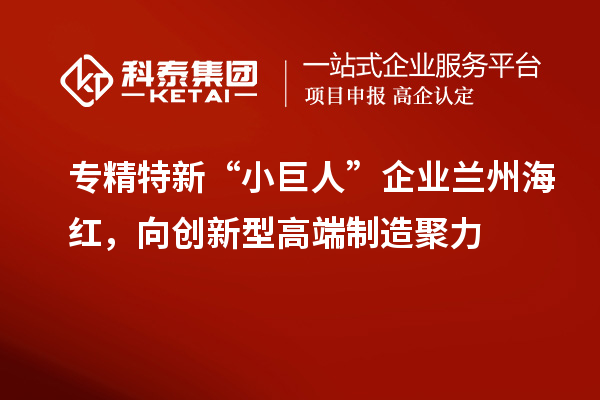专精特新“小巨人”企业兰州海红,向创新型高端制造聚力