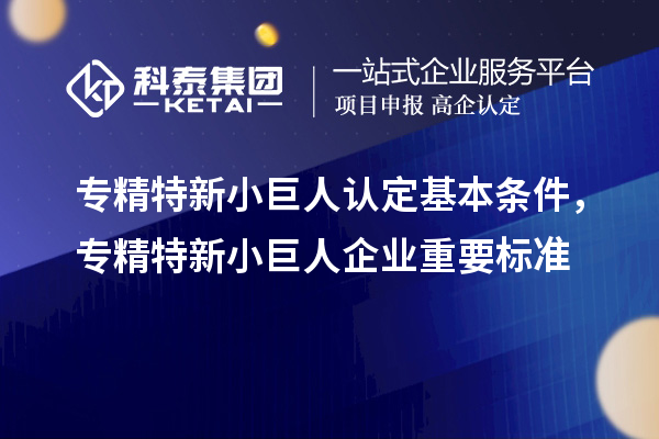 专精特新小巨人认定基本条件,专精特新小巨人企业重要标准