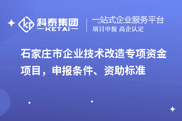 石家庄市企业技术改造专项资金项目,申报条件、资助标准