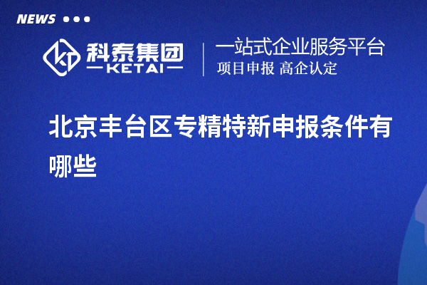 北京丰台区专精特新申报条件有哪些