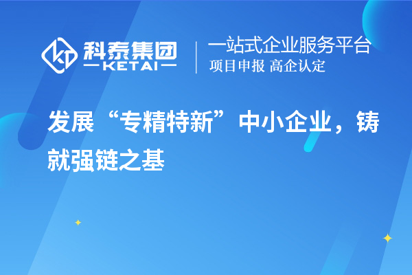 发展“专精特新”中小企业,铸就强链之基