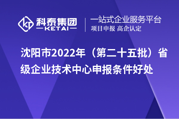 沈阳市2022年(第二十五批)省级企业技术中心申报条件好处