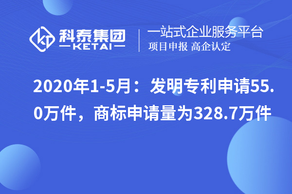 2020年1-5月:发明专利申请55.0万件,商标申请量为328.7万件