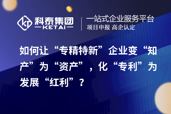 如何让“专精特新”企业变“知产”为“资产”,化“专利”为发展“红利”?