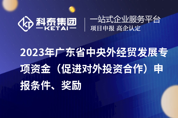 2023年广东省中央外经贸发展专项资金(促进对外投资合作)申报条件、奖励