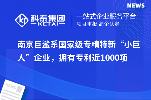 南京巨鲨系国家级专精特新“小巨人”企业,拥有专利近1000项
