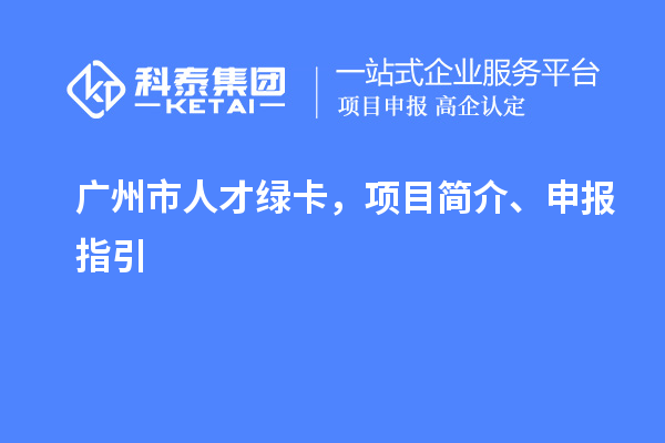 广州市人才绿卡,项目简介、申报指引