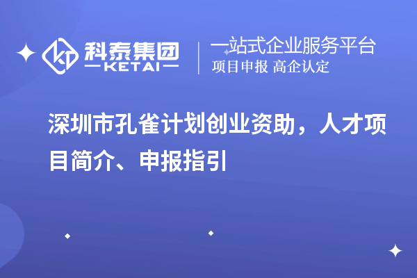 深圳市孔雀计划创业资助,人才项目简介、申报指引