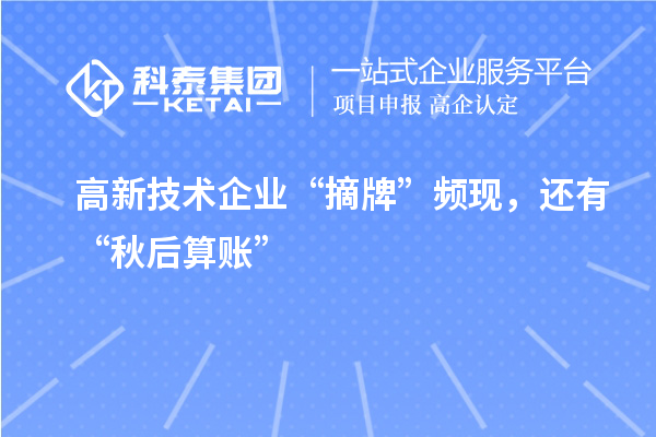 高新技术企业“摘牌”频现,还有“秋后算账”