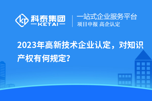2023年高新技术企业认定,对知识产权有何规定?