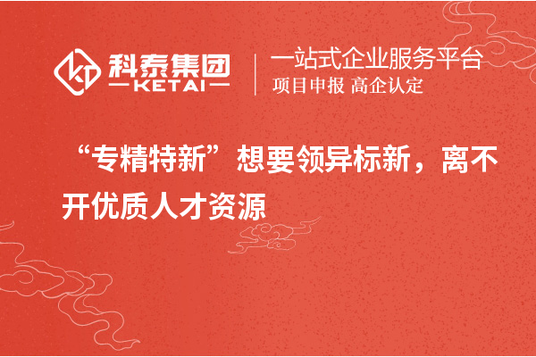 “专精特新”想要领异标新,离不开优质人才资源
