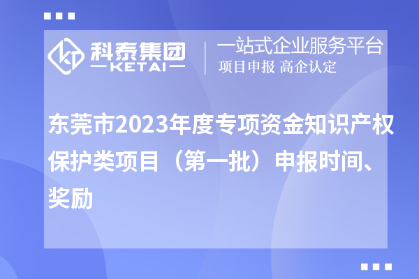 东莞市2023年度专项资金知识产权保护类项目(第一批)申报时间、奖励