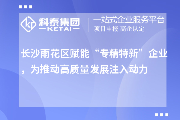 长沙雨花区赋能“专精特新”企业,为推动高质量发展注入动力