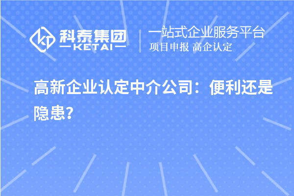 高新企业认定中介公司:便利还是隐患?