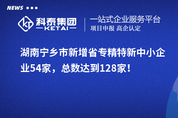 湖南宁乡市新增省专精特新中小企业54家,总数达到128家!