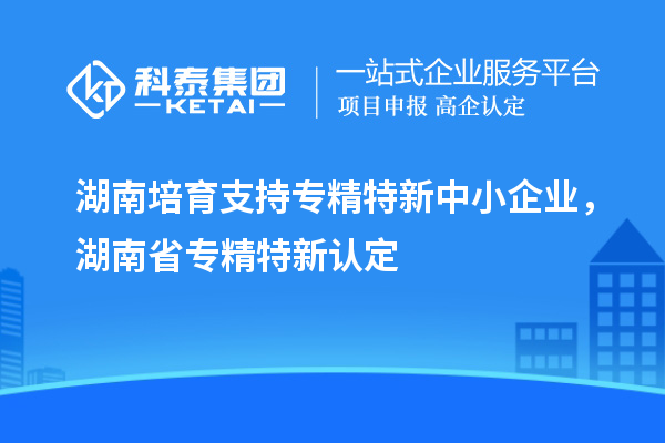 湖南培育支持专精特新中小企业,湖南省专精特新认定