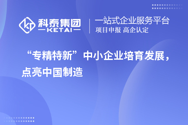 “专精特新”中小企业培育发展,点亮中国制造