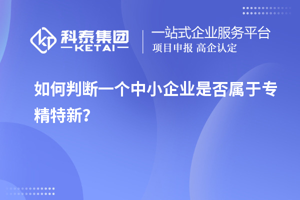 如何判断一个中小企业是否属于专精特新?