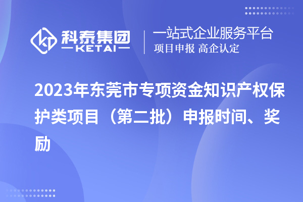 2023年东莞市专项资金知识产权保护类项目(第二批)申报时间、奖励