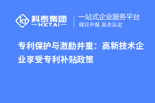 专利保护与激励并重:高新技术企业享受专利补贴政策