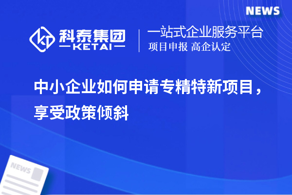 中小企业如何申请专精特新项目,享受政策倾斜