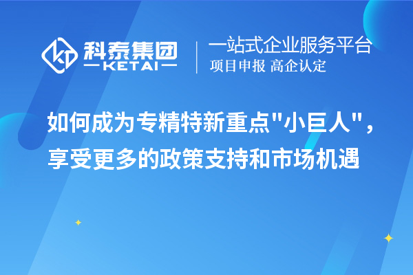 如何成为专精特新重点小巨人,享受更多的政策支持和市场机遇