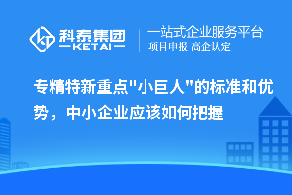专精特新重点小巨人的标准和优势,中小企业应该如何把握