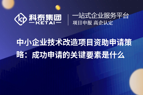 中小企业技术改造项目资助申请策略:成功申请的关键要素是什么