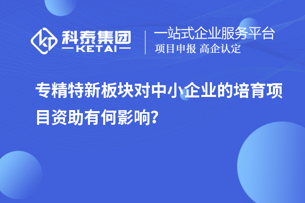 专精特新板块对中小企业的培育项目资助有何影响?