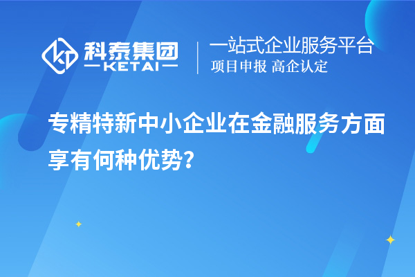 专精特新中小企业在金融服务方面享有何种优势?