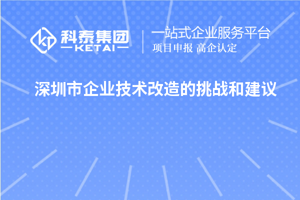 深圳市企业技术改造:面临的挑战与应对建议
