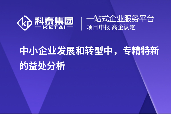 中小企业发展和转型中,专精特新的益处分析