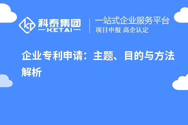 企业专利申请:主题、目的与方法解析