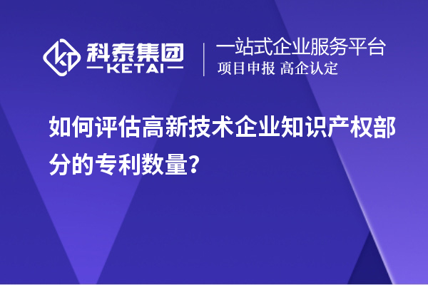 如何评估高新技术企业知识产权部分的专利数量?