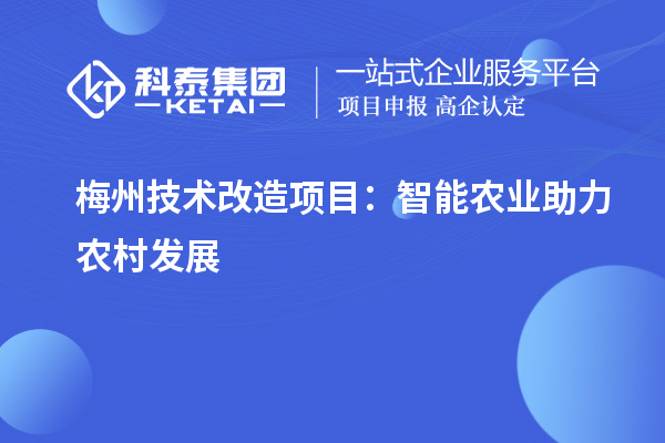 梅州技术改造项目:智能农业助力农村发展
