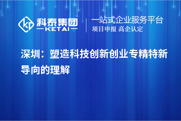 深圳:塑造科技创新创业专精特新导向的理解