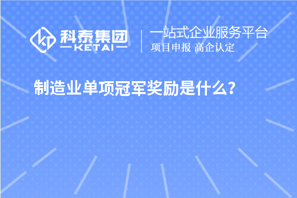 制造业单项冠军奖励是什么?