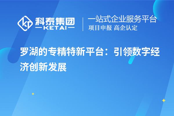 罗湖的专精特新平台:引领数字经济创新发展