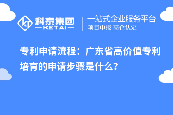 专利申请流程:广东省高价值专利培育的申请步骤是什么?