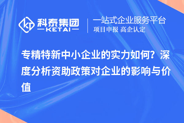 专精特新中小企业的实力如何?深度分析资助政策对企业的影响与价值