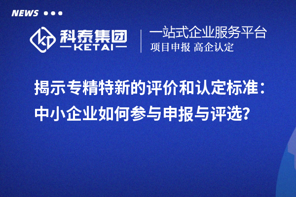 揭示专精特新的评价和认定标准:中小企业如何参与申报与评选?