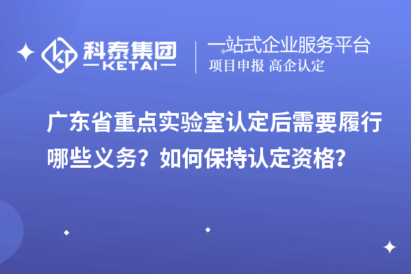 广东省重点实验室认定后需要履行哪些义务?如何保持认定资格?