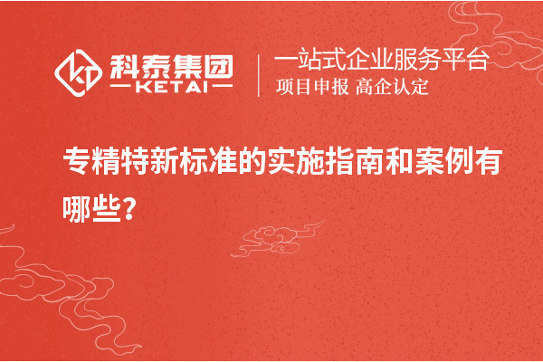 专精特新标准的实施指南和案例有哪些?