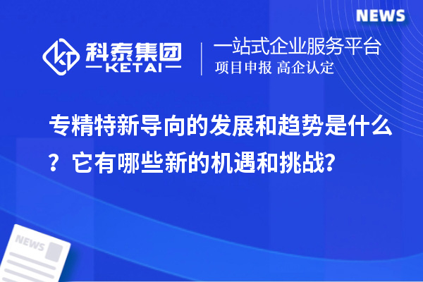 专精特新导向的发展和趋势是什么?它有哪些新的机遇和挑战?