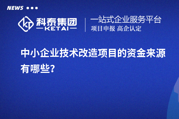 中小企业技术改造项目的资金来源有哪些?