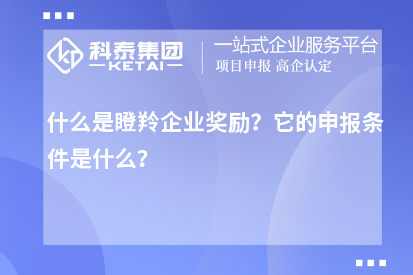 什么是瞪羚企业奖励?它的申报条件是什么?